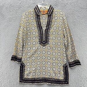 Tory Burch Womens‎ Top Size 4 Tunic Long Sleeve Blouse Printed V Neck